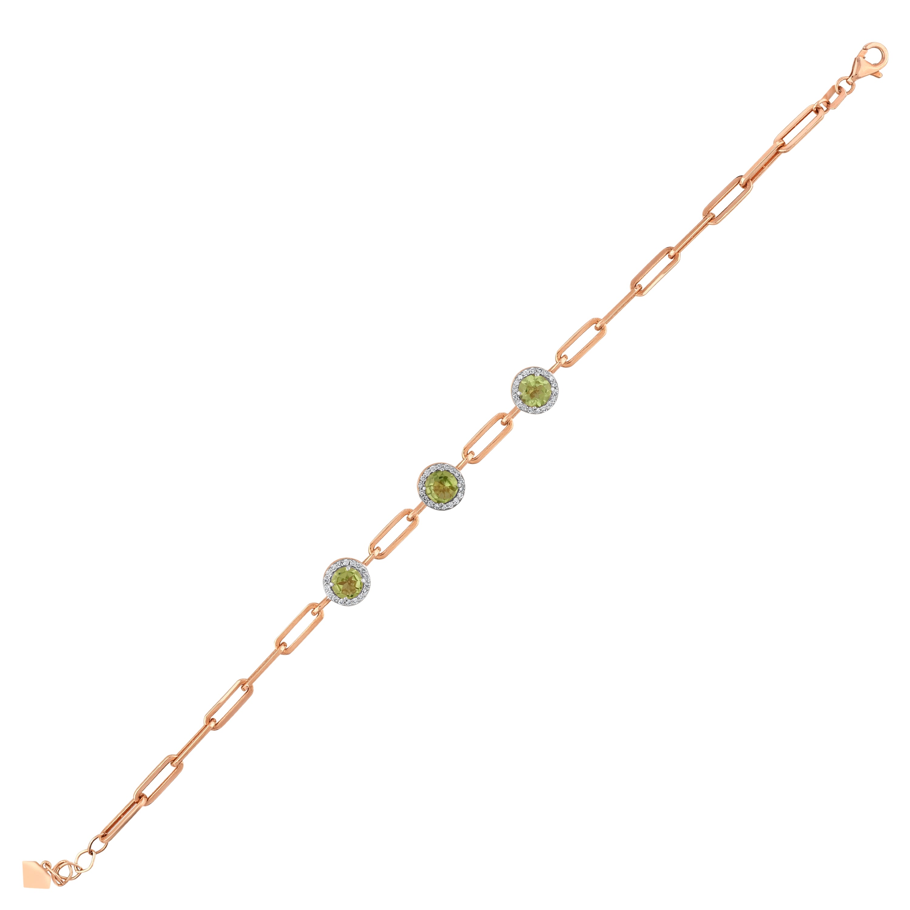 1.73 Karat Cherry Peridot Pırlanta Bileklik