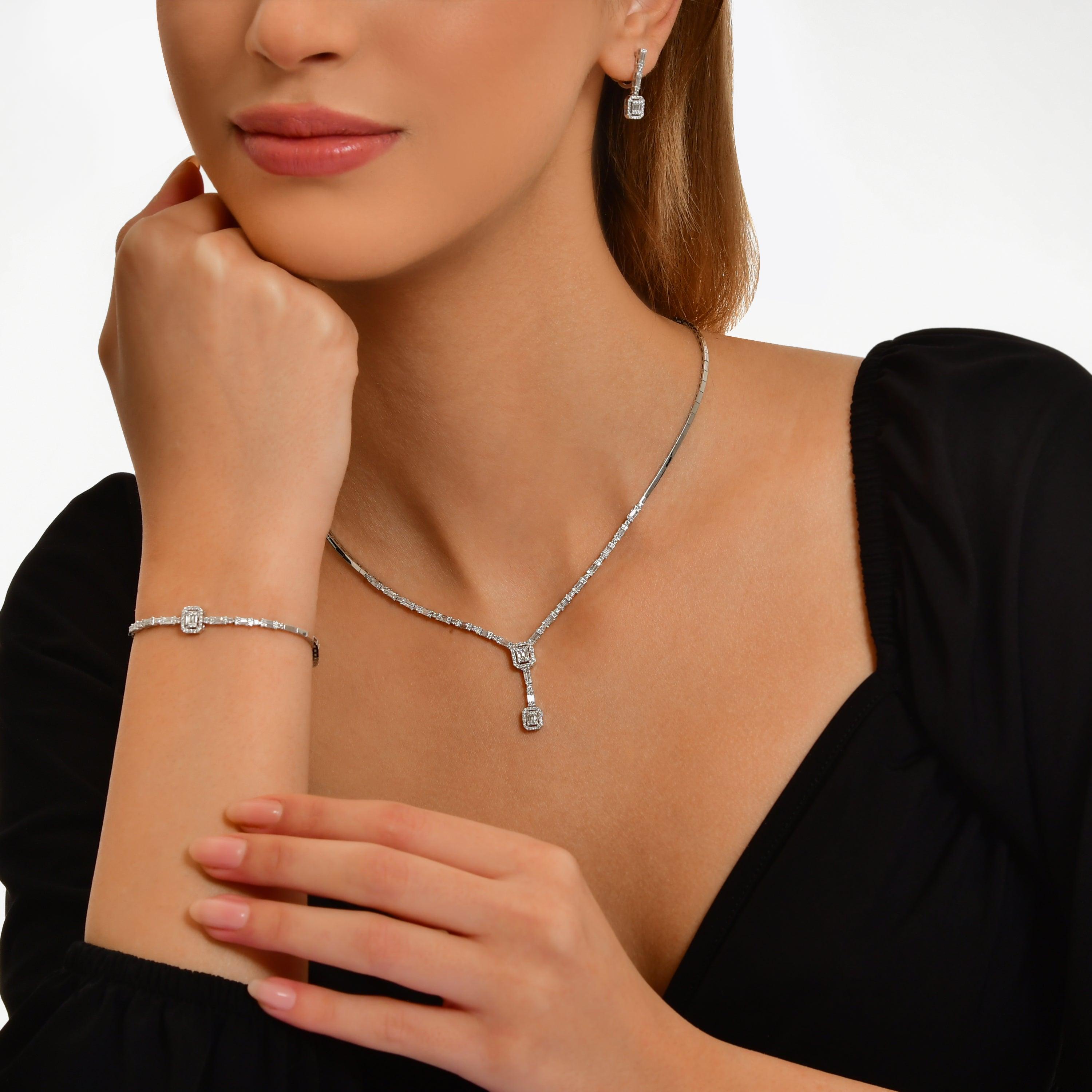 2.99 Karat Herz Baget Pırlanta Gelin Evlilik Seti