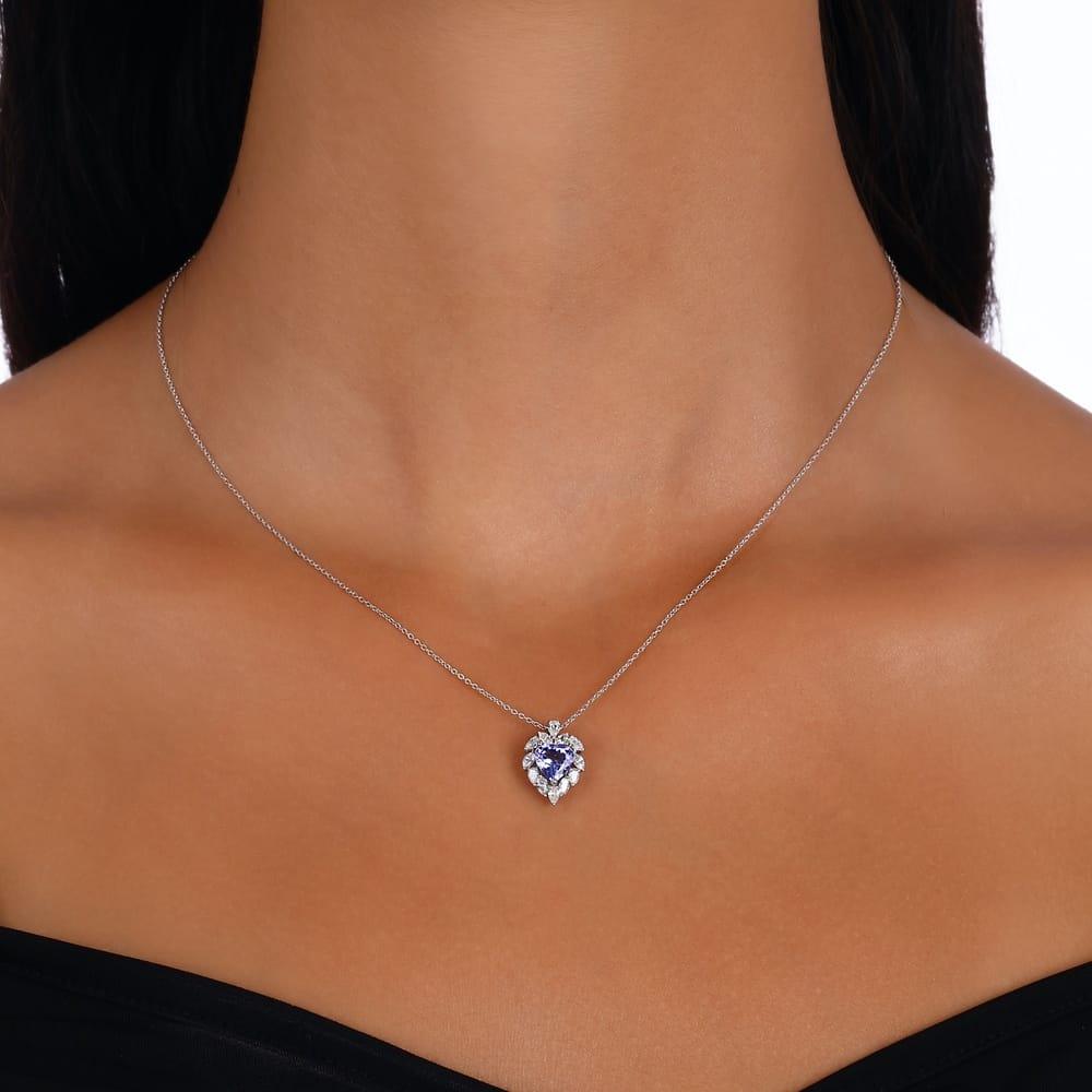 1.75 Karat Deep Tanzanit Pırlanta Kolye