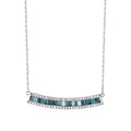 0.80 Karat Deep Blue Baget Pırlanta Kolye