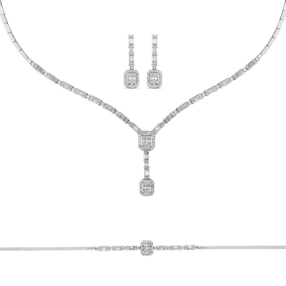 2.99 Karat Herz Baget Pırlanta Gelin Evlilik Seti