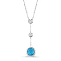 1.85 Karat Pırlanta Blue Topaz Kolye