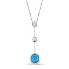 1.85 Karat Pırlanta Blue Topaz Kolye