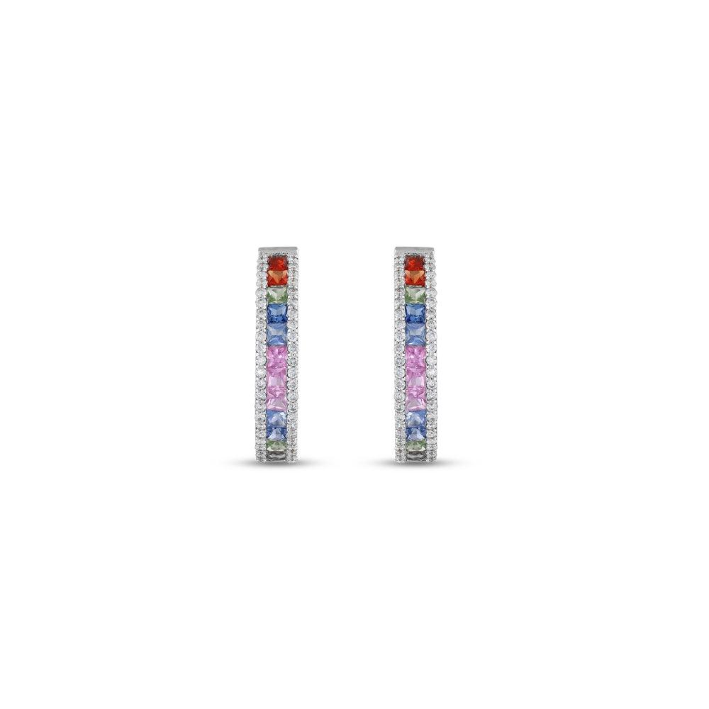2.08 Karat Rainbow Koleksiyonu Safir Pırlantalı Küpe