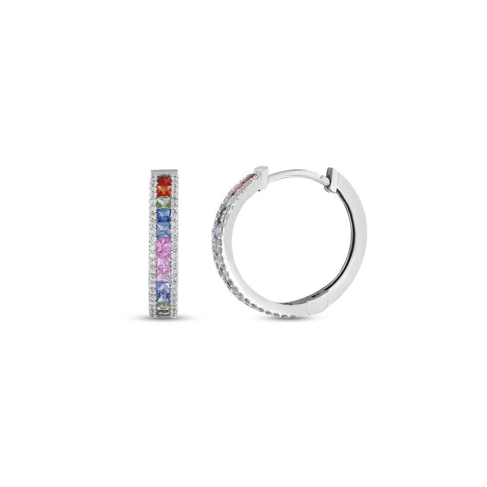 2.08 Karat Rainbow Koleksiyonu Safir Pırlantalı Küpe