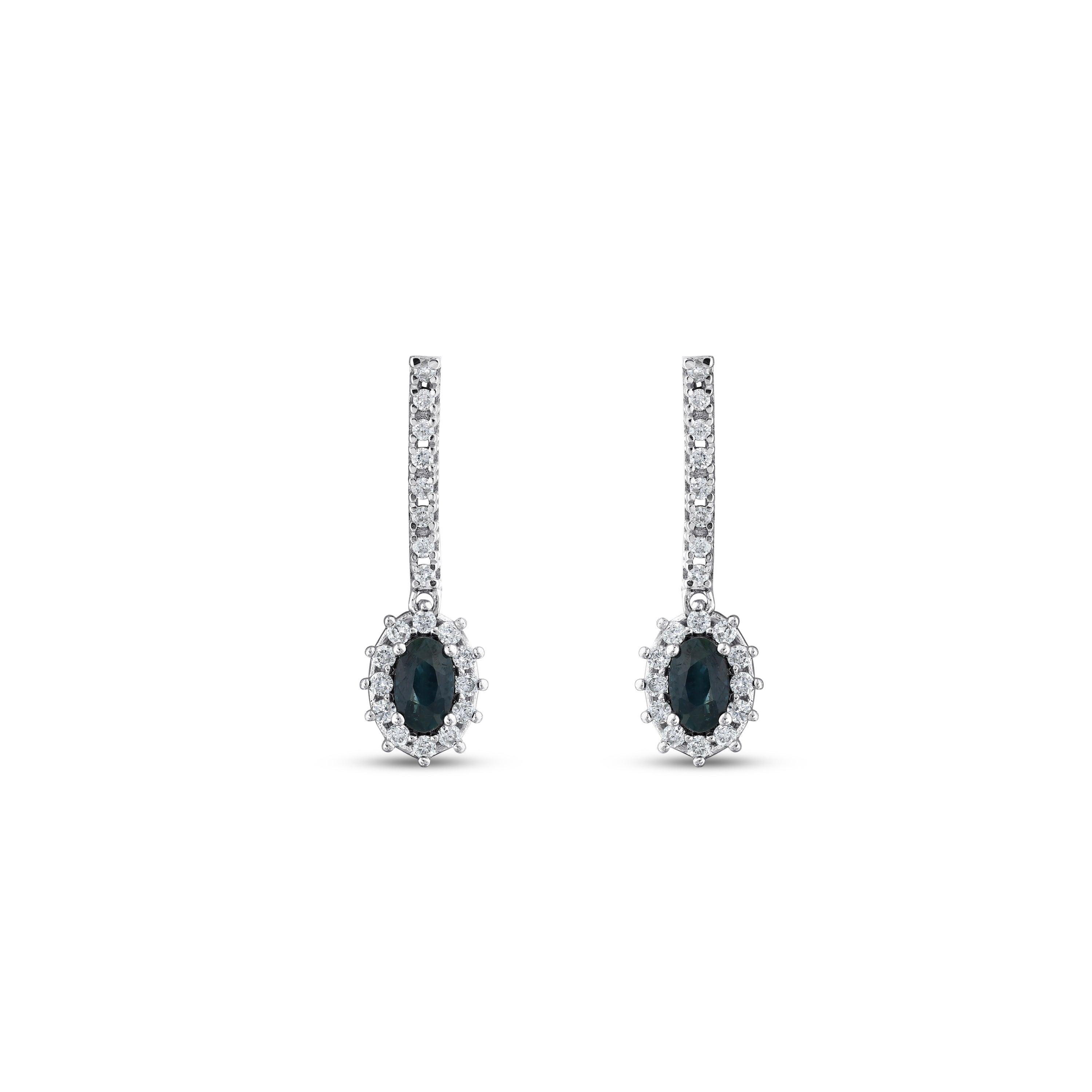 1.08 Karat Safir ve Pırlantalı Voeu Küpe