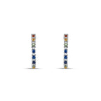 0.75 Karat Rainbow Koleksiyonu Safir Pırlantalı Küpe