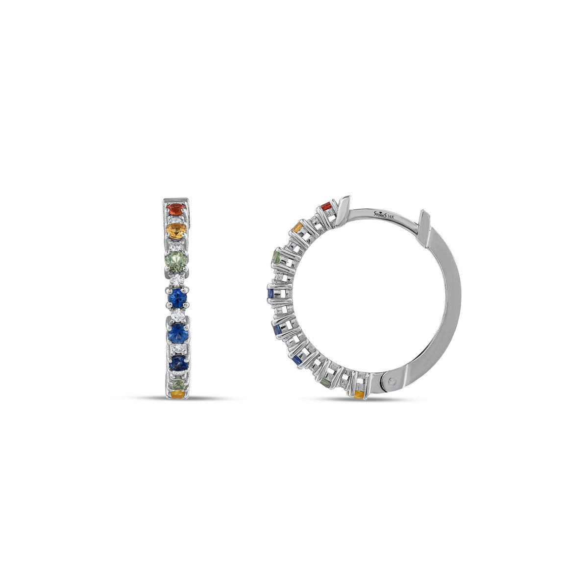 0.75 Karat Rainbow Koleksiyonu Safir Pırlantalı Küpe