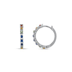 0.75 Karat Rainbow Koleksiyonu Safir Pırlantalı Küpe