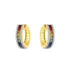 2.98 Karat Rainbow Koleksiyonu Renkli Safir Pırlantalı Küpe