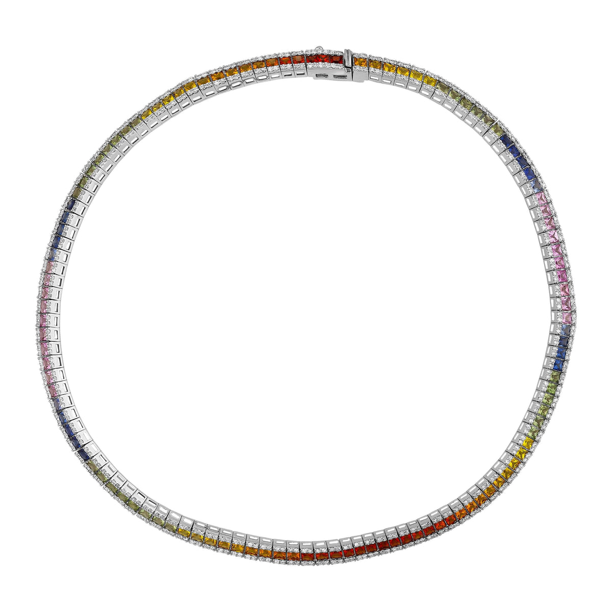 18.93 Karat Rainbow Koleksiyonu Safir ve Pırlantalı Gerdanlık