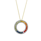 3.58 Karat Rainbow Koleksiyonu Safir ve Pırlantalı Gerdanlık