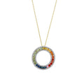 3.58 Karat Rainbow Koleksiyonu Safir ve Pırlantalı Gerdanlık