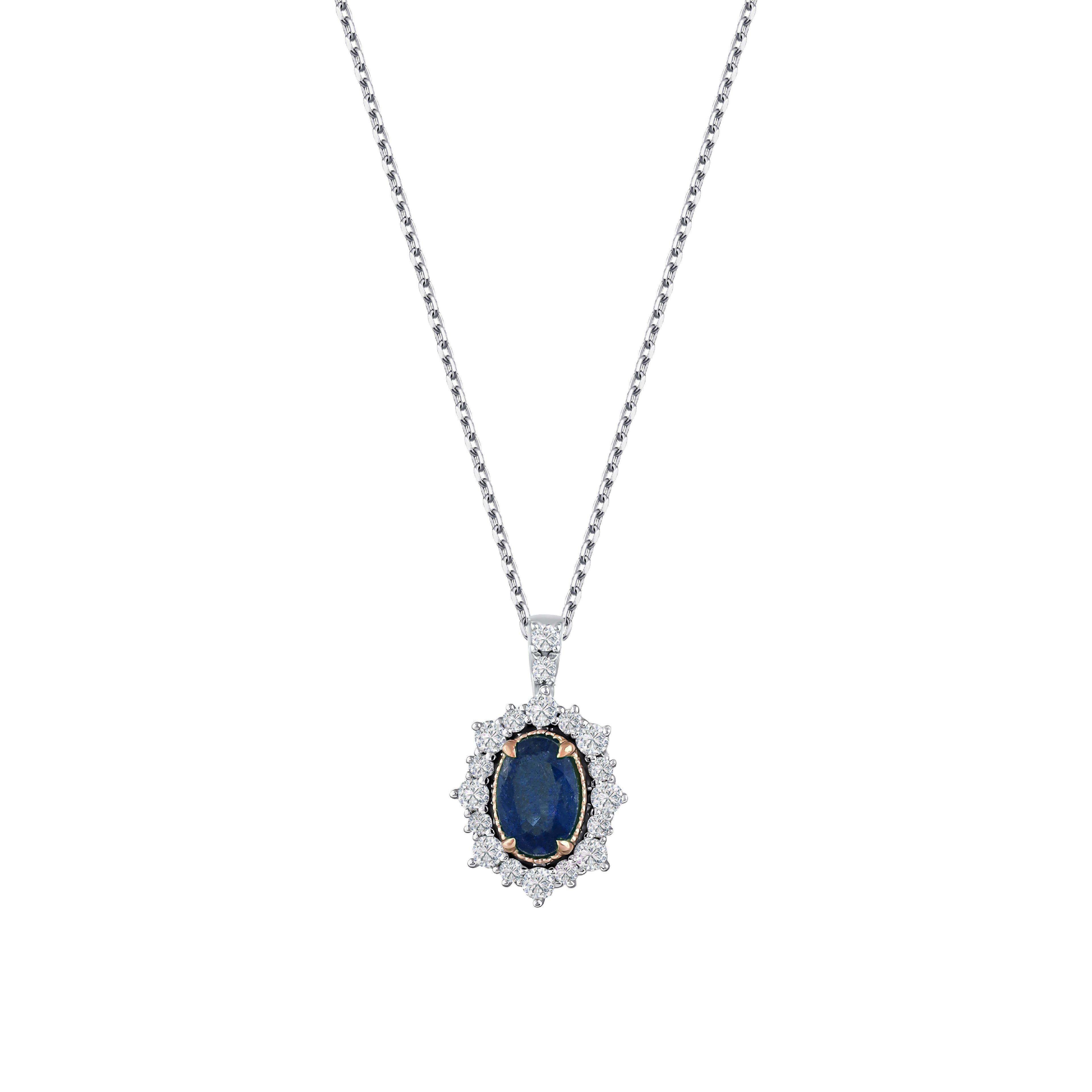 0.71 Karat Laranj Safir Pırlanta Kolye