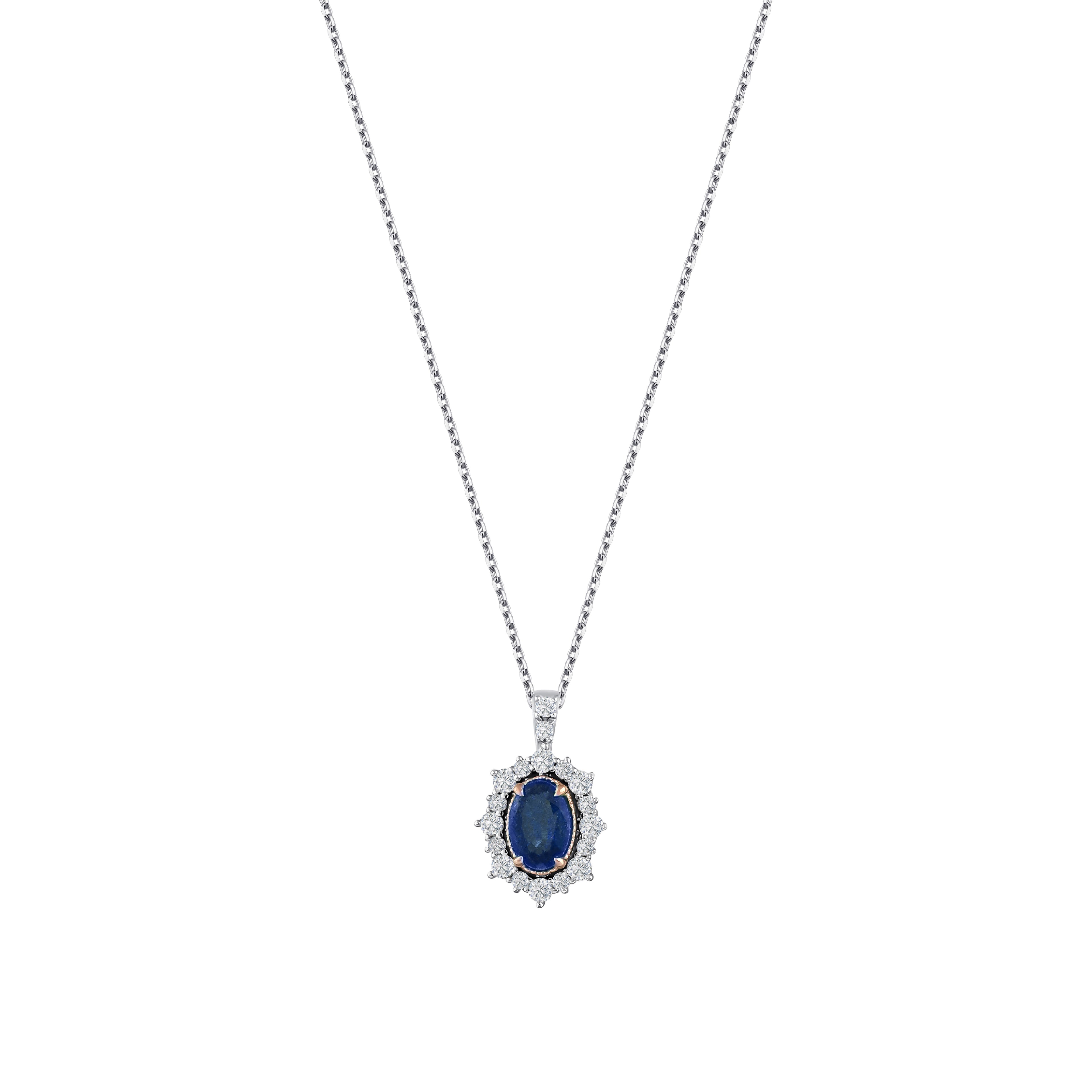 0.71 Karat Laranj Safir Pırlanta Kolye