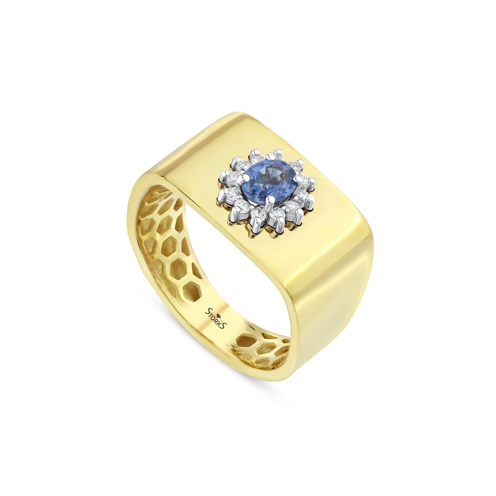 0.69 Karat Safir Pırlanta Yüzük