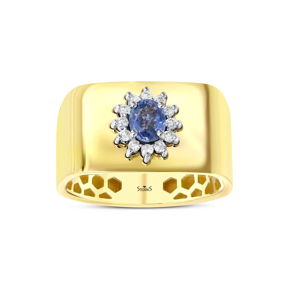 0.69 Karat Safir Pırlanta Yüzük
