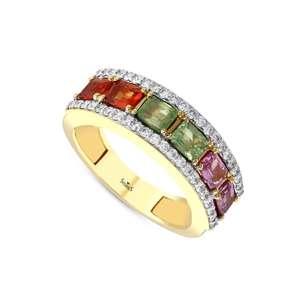 2.16 Karat Rainbow Koleksiyonu Yarımtur Pırlanta Yüzük