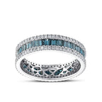 1.61 Karat Mavi Pırlantalı Deep Blue Tamtur Baget Yüzük