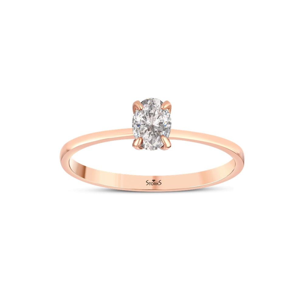 0.30 Karat Oval Pırlanta Tektaş Yüzük