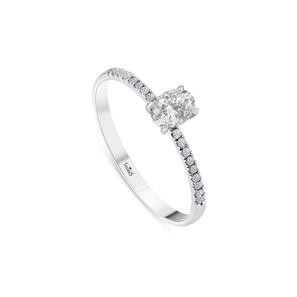 0.38 Karat Oval Pırlanta Tektaş Yüzük