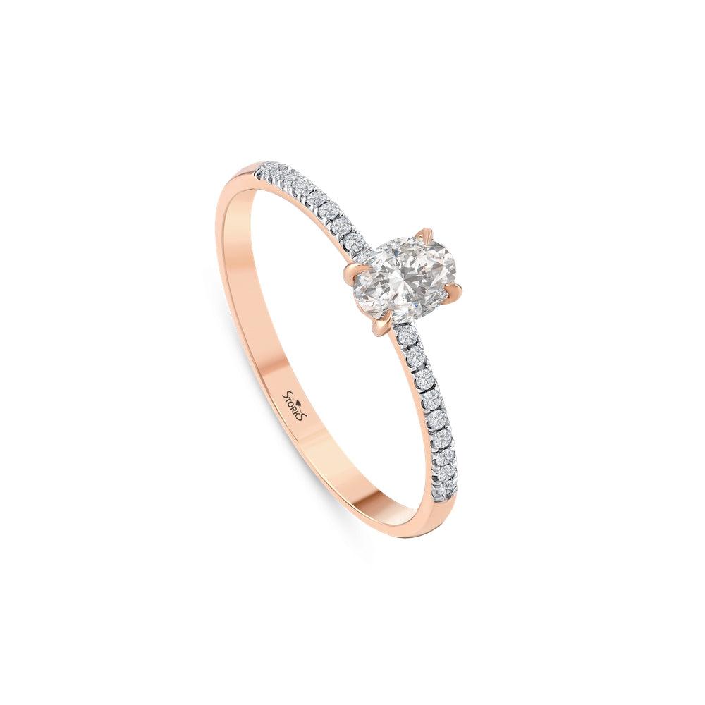 0.38 Karat Oval Pırlanta Tektaş Yüzük