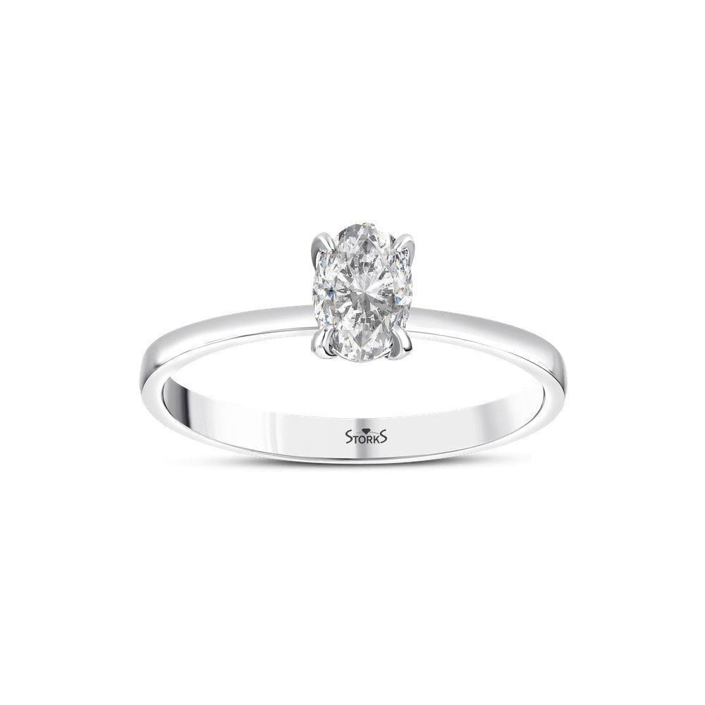 0.50 Karat Oval Pırlanta Tektaş Yüzük