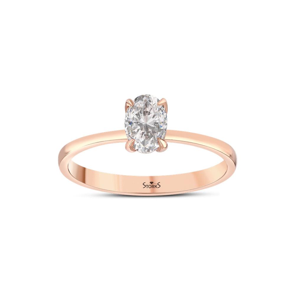 0.55 Karat Oval Pırlanta Tektaş Yüzük