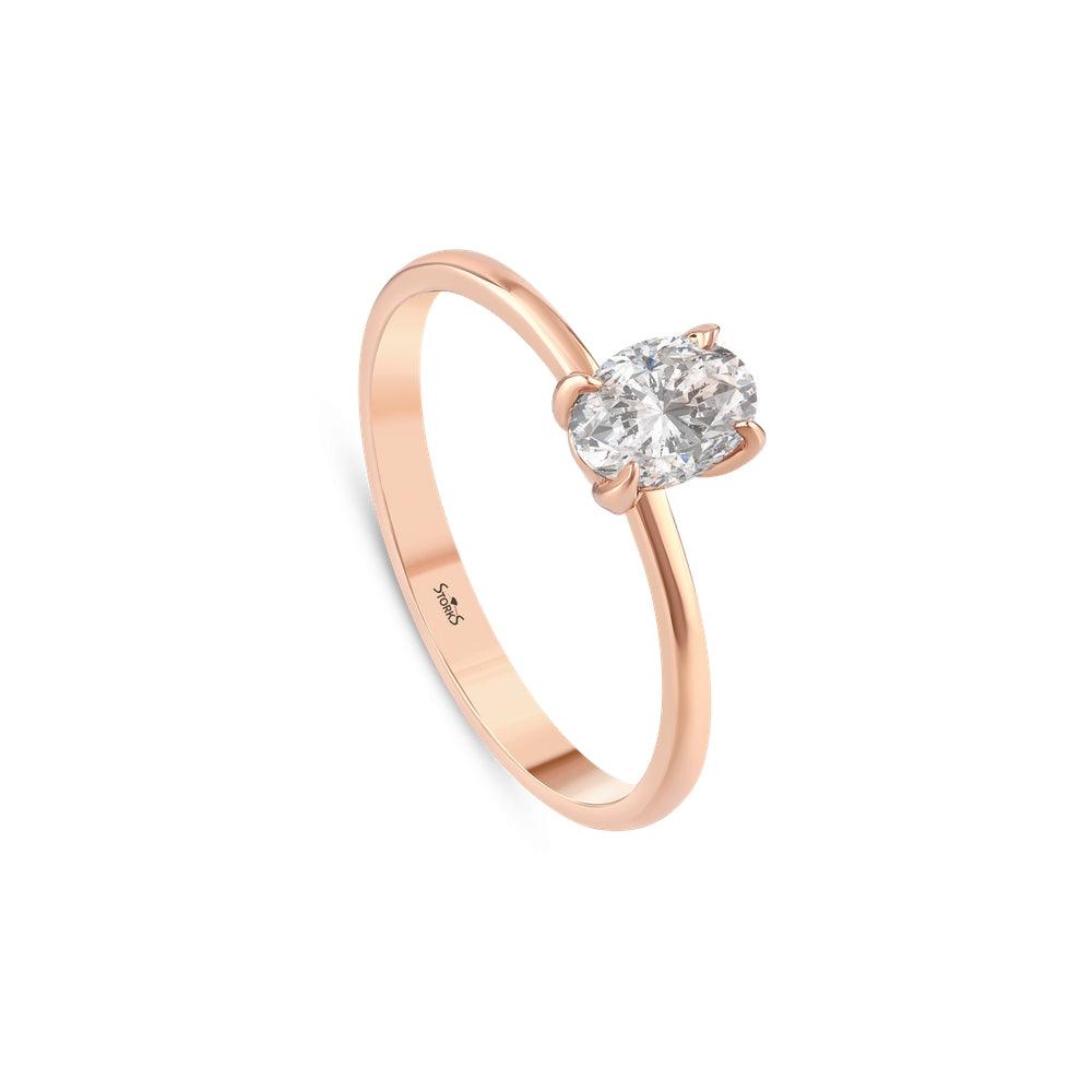 0.55 Karat Oval Pırlanta Tektaş Yüzük