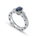 0.88 Karat Storks Classic Oval Kesim Doğal Safir ve Pırlantalı Yüzük