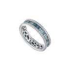 1.61 Karat Mavi Pırlantalı Deep Blue Tamtur Baget Yüzük