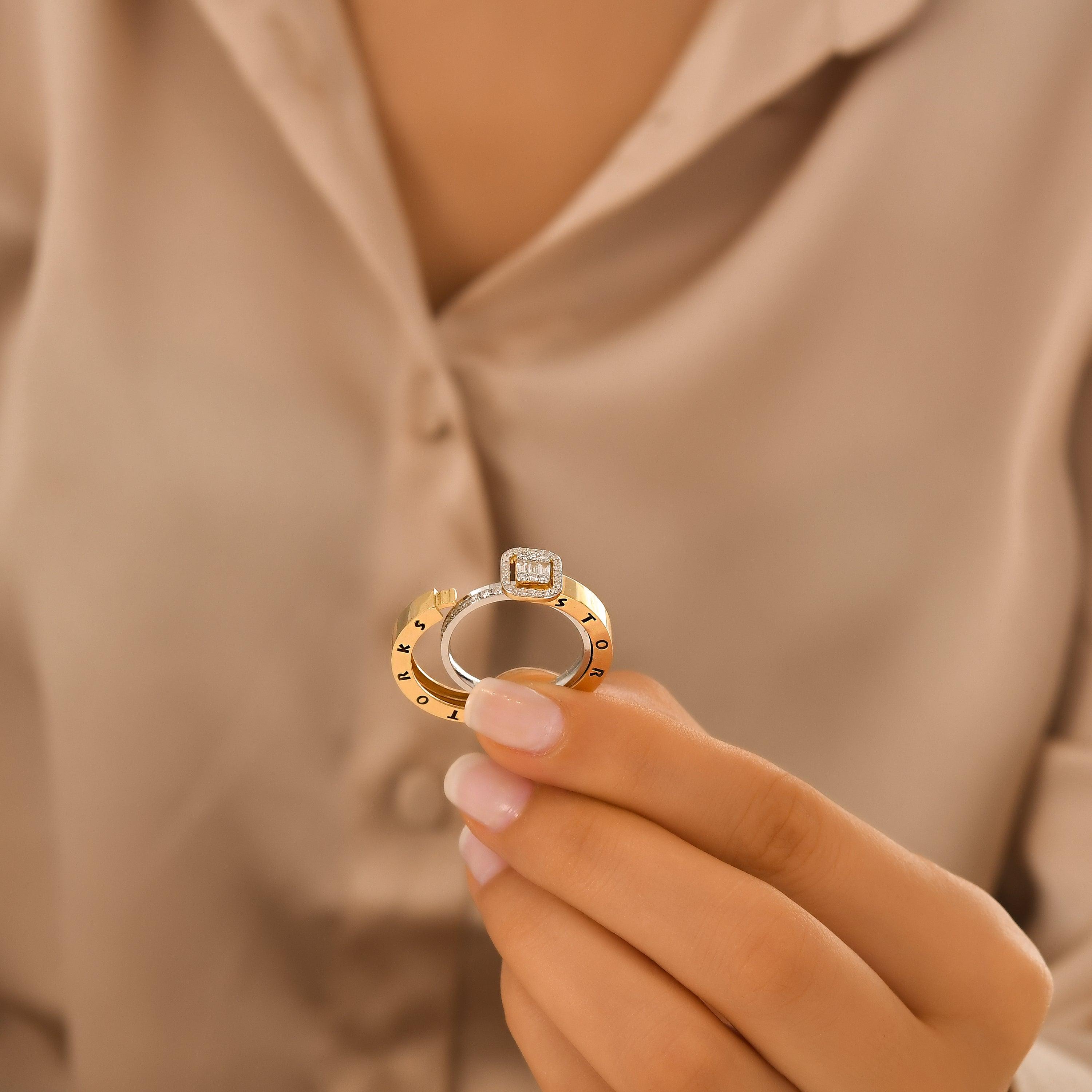 0.73 Karat Baget Pırlanta Storks Yüzük